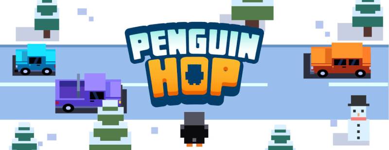 Penguin Hop - Hop across the busy winter road